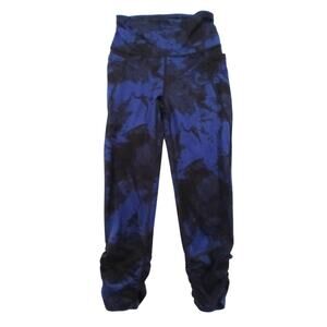 All In Motion Capri Leggings Sz S Sapphire Black Blue Tie Dye Ultra High-Rise